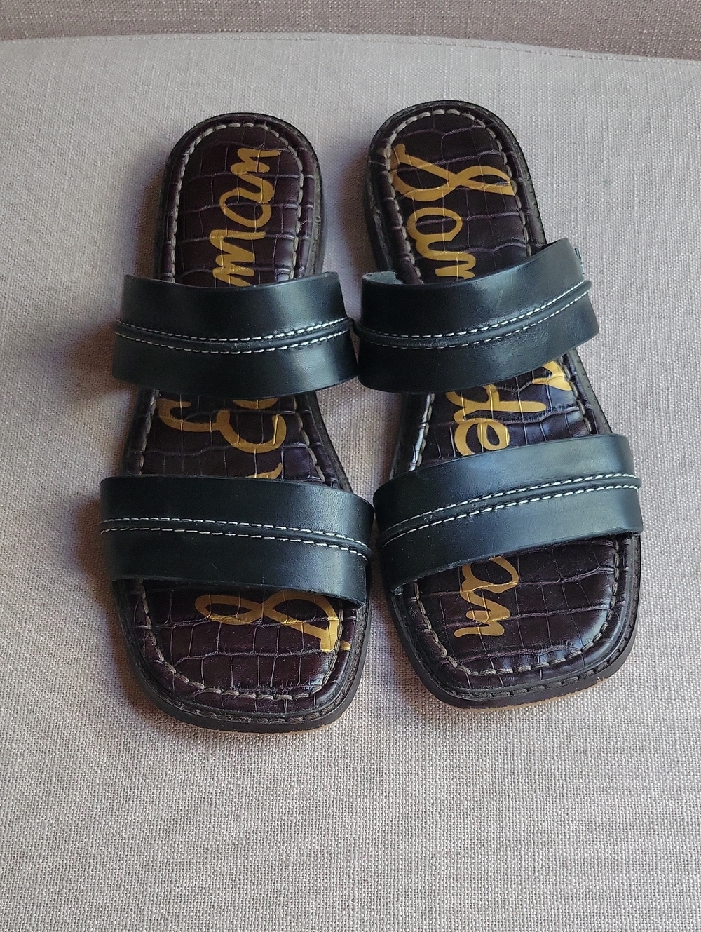 Sam Edelman Black Slide Sandals - Double Strap Size 8